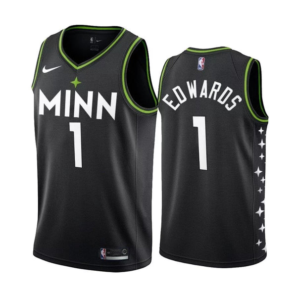 Regata NBA Minnesota Timberwolves City 20/ Edition Nike Authentic Swingman Edwards 1 - Preta