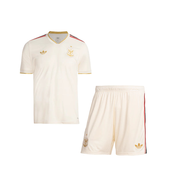 Kit Flamengo Infantil III 25/26 s/n Torcedor Adidas - Bege