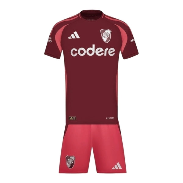 Conjunto Infantil River Plate 24/25 Away Adidas - Vinho