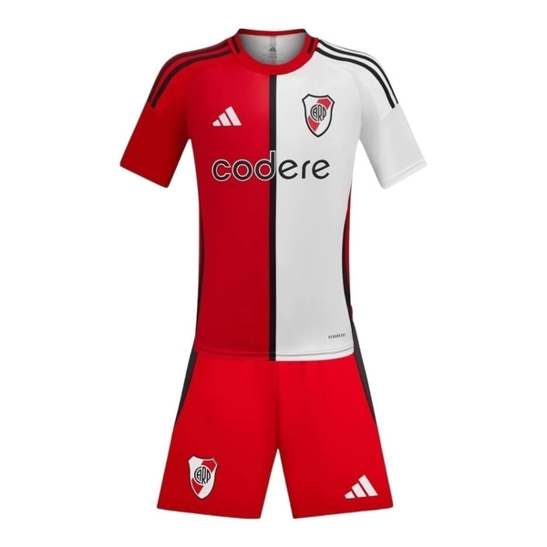 Conjunto Infantil River Plate 25/26 Third Adidas - Vermelho e Branco