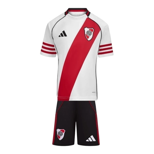 Conjunto Infantil River Plate 25/26 Home Adidas - Branco e Vermelho