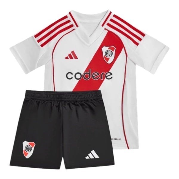 Conjunto Infantil River Plate 24/25 Home Adidas - Branco e Vermelho