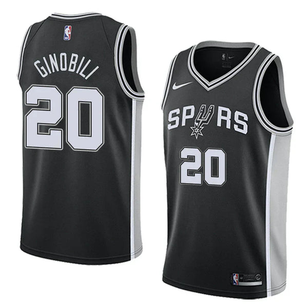 Regata NBA San Antonio Spurs Nike Authentic Ginobili 20 - Preta