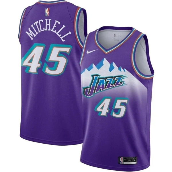 Regata NBA Utah Jazz Retrô Edition Nike Authentic Swingman Mitchell 45 - Roxa
