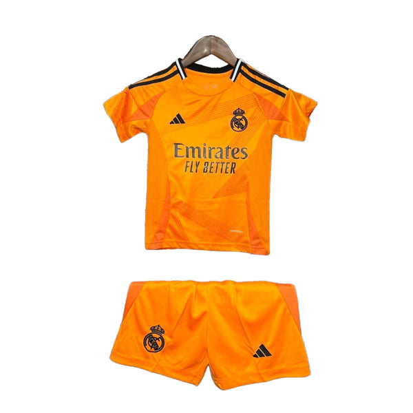 Conjunto Infantil Real Madrid 24/25 Away Adidas - Laranja